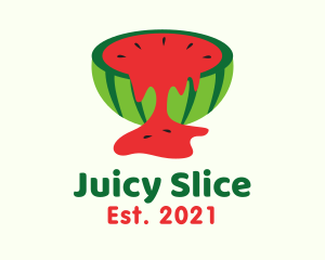 Watermelon Slice Juice logo design