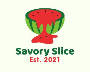 Watermelon Slice Juice logo design