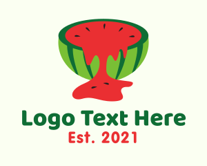 Healthy Living - Watermelon Slice Juice logo design