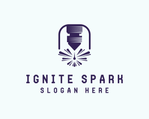 Ironwork Laser Spark logo design