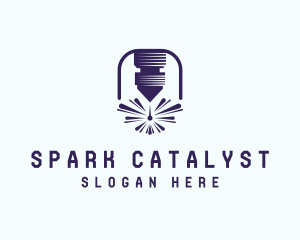 Ironwork Laser Spark logo design