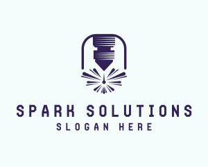 Ironwork Laser Spark logo design