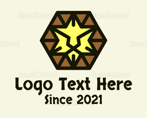 Hexagon Tribal Lion Logo