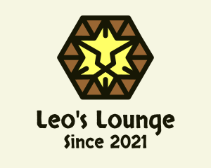 Leo - Hexagon Tribal Lion logo design