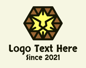 Savannah - Hexagon Tribal Lion logo design