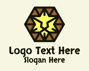 Hexagon Tribal Lion  Logo