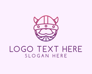 Mascot - Viking Helmet Horn logo design