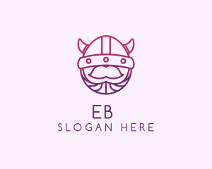 Purple - Viking Helmet Horn logo design