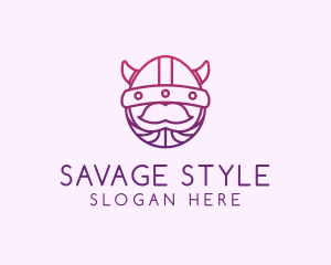 Viking Helmet Horn logo design