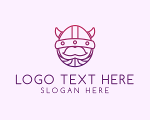 Beard - Viking Helmet Horn logo design