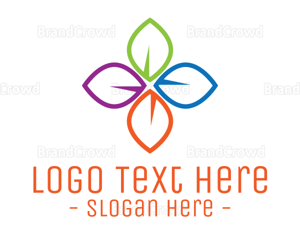 Colorful Floral Leaves Logo