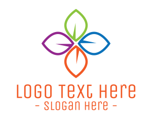Crop - Colorful Floral Leaves logo design