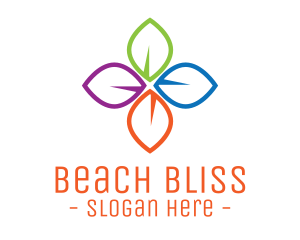 Colorful Floral Leaves logo design