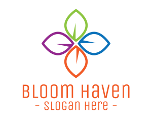 Colorful Floral Leaves logo design