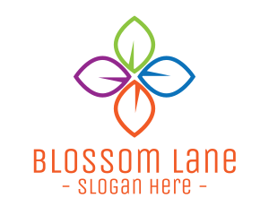 Colorful Floral Leaves logo design