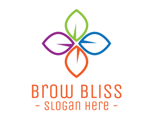 Colorful Floral Leaves logo design