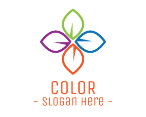 Colorful Floral Leaves logo design