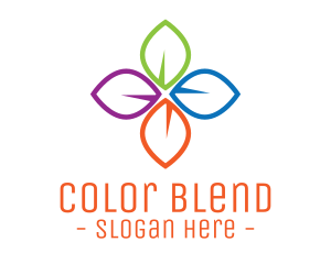 Colorful Floral Leaves logo design