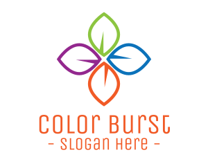 Colorful Floral Leaves logo design