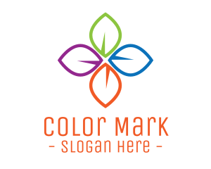 Colorful Floral Leaves logo design