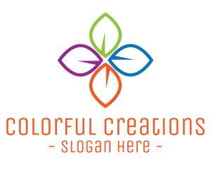 Colorful Floral Leaves logo design