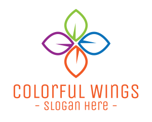 Colorful Floral Leaves logo design