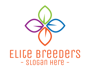 Colorful Floral Leaves logo design