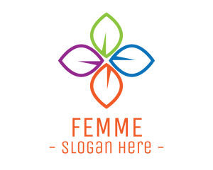 Colorful Floral Leaves logo design