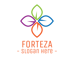 Colorful Floral Leaves logo design