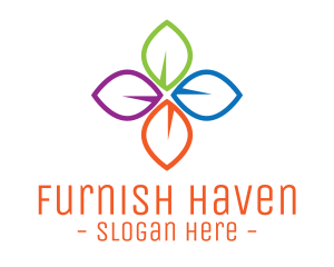 Colorful Floral Leaves logo design