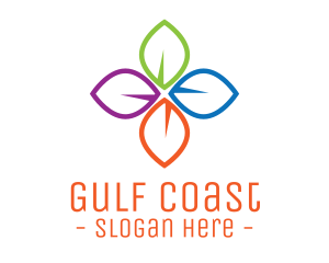 Colorful Floral Leaves logo design