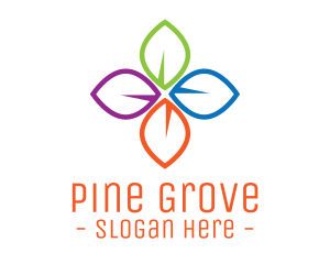 Colorful Floral Leaves logo design