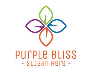 Colorful Floral Leaves logo design