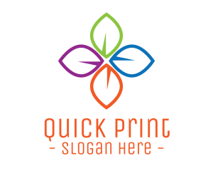 Colorful Floral Leaves logo design