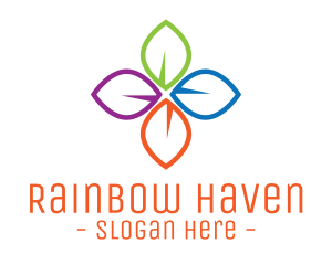 Colorful Floral Leaves logo design