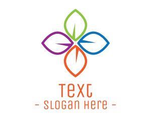 Colorful Floral Leaves logo design