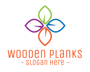 Colorful Floral Leaves logo design