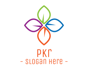 Colorful Floral Leaves logo design