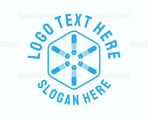 Test Tube Centrifuge Hexagon Logo