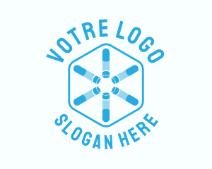 Test Tube Centrifuge Hexagon Logo