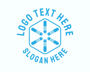 Scientific - Test Tube Centrifuge Hexagon logo design