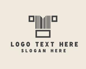 Laundry - Tshirt Clothing Barcode logo design