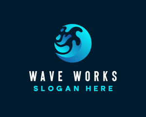 Water Ocean Wave logo design