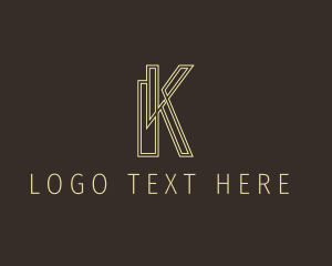 Company - Minimalist Outline Letter K Company logo design