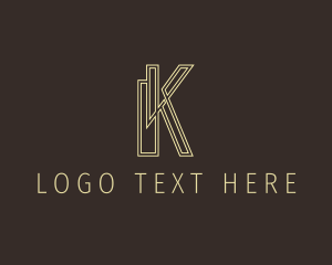 Minimalist Outline Letter K Company Logo