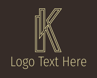 Yellow Company Letter K  Logo