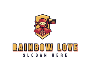 Lesbian - Ninja Shield Flag logo design