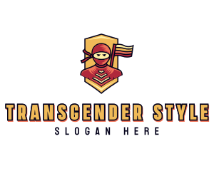 Transgender - Ninja Shield Flag logo design