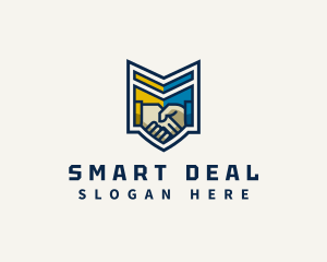 Deal - Handshake Shield Business logo design