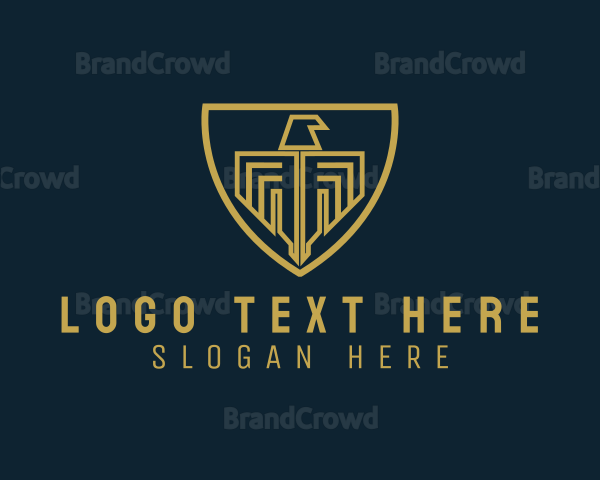 Modern Eagle Shield Crest Logo